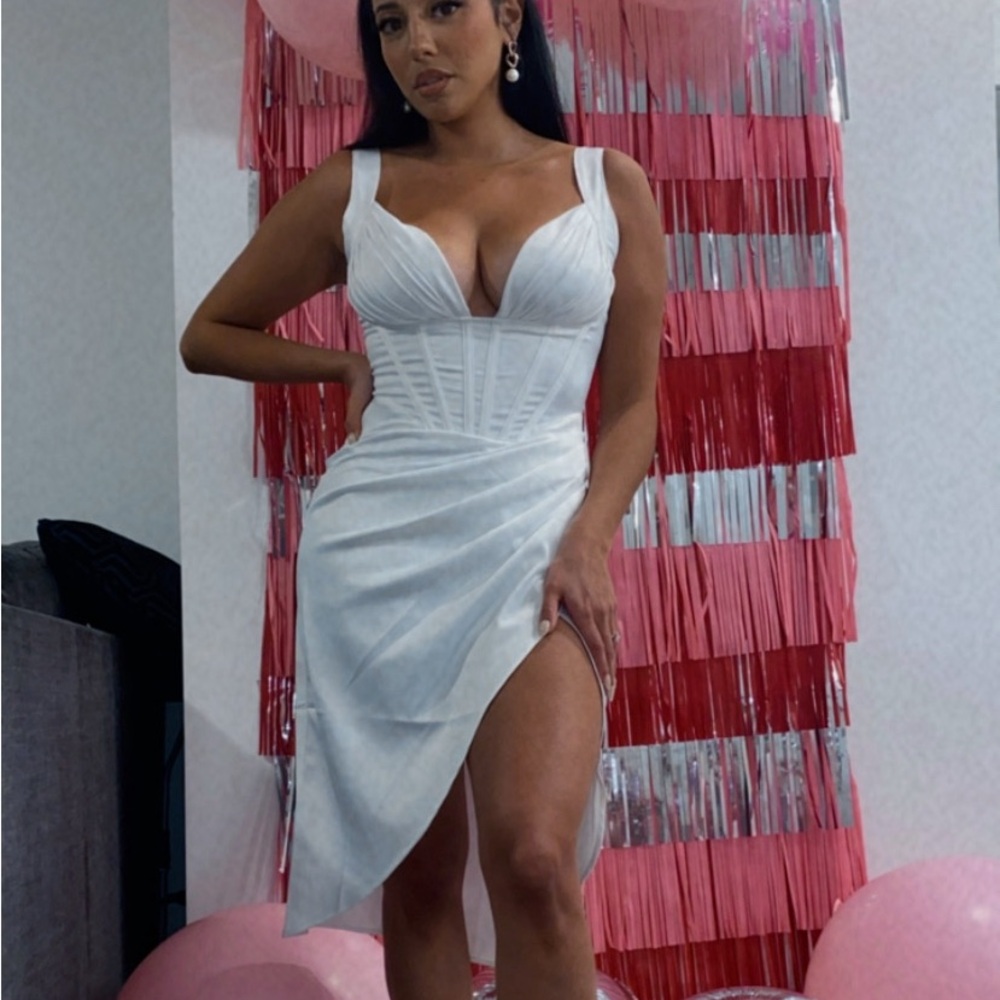 White slit dress